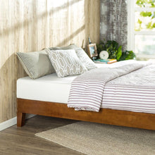Load image into Gallery viewer, King size Modern Low Profile Solid Wood Platform Bed Frame in Cherry Finish