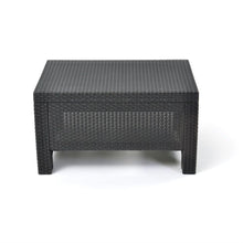Load image into Gallery viewer, Contemporary Outdoor Coffee Table in Durable Black Plastic Rattan