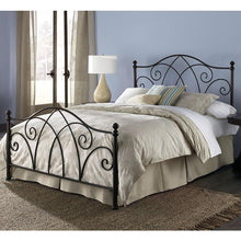 Load image into Gallery viewer, King size Complete Elegant Metal Bed Frame with Spiral Pattern Headboard and Footboard