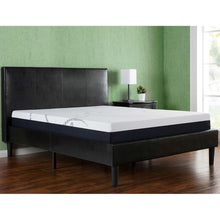 Load image into Gallery viewer, King size Dark Brown Faux Leather Upholstered Platform Bed with Headboard
