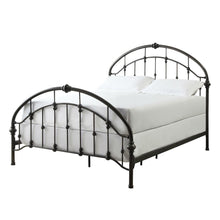Load image into Gallery viewer, King size Antique Dark Bronze Metal Bed with Arch Headboard and Footboard