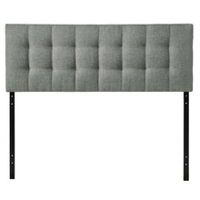 Load image into Gallery viewer, King size Grey Fabric Modern Button-Tufted Upholstered Headboard
