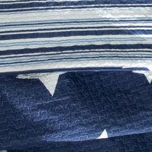 Load image into Gallery viewer, King Navy Stars And Stripes At Night Quilt Coverlet Bedspread Set