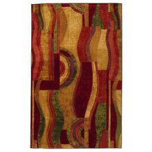 Load image into Gallery viewer, 8&#39; x 10&#39; Abstract Area Rug with Red Wine Green and Yellow Colors