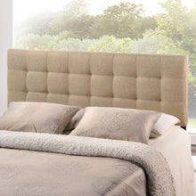 Load image into Gallery viewer, King size Beige Fabric Upholstered Mid-Century Style Headboard