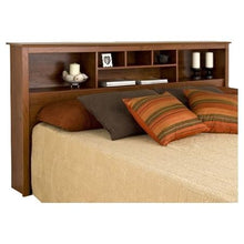 Load image into Gallery viewer, King size Bookcase Headboard with Adjustable Shelf in Cherry Finish
