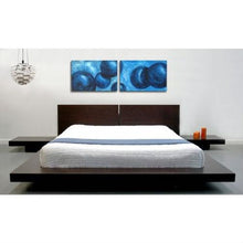 Load image into Gallery viewer, King Modern Japanese Style Platform Bed with Headboard and 2 Nightstands in Espresso