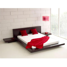 Load image into Gallery viewer, King Modern Japanese Style Platform Bed with Headboard and 2 Nightstands in Espresso