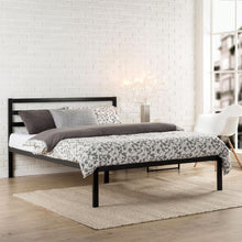 Load image into Gallery viewer, King Metal Platform Bed Frame with Headboard and Wood Slats