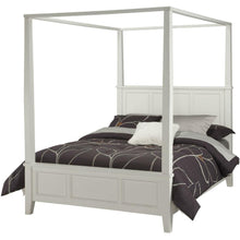 Load image into Gallery viewer, King size Contemporary Canopy Bed in White Wood Finish