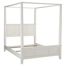 Load image into Gallery viewer, King size Contemporary Canopy Bed in White Wood Finish