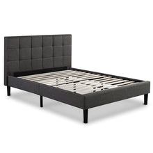 Load image into Gallery viewer, King size Dark Grey Upholstered Platform Bed with Headboard