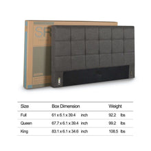 Load image into Gallery viewer, King size Dark Grey Upholstered Platform Bed with Headboard