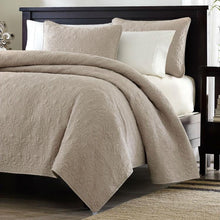 Load image into Gallery viewer, Full - Queen size Khaki Light Brown Tan Coverlet Quilt Set with 2 Shams