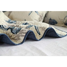 Load image into Gallery viewer, King size 3-Piece Bedspread Quilt Set in 100-Percent Cotton with Seashells Ocean Beach Nautical Pattern