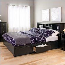 Load image into Gallery viewer, King size Bookcase Headboard in Black Wood Finish