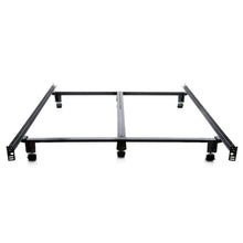 Load image into Gallery viewer, King size Heavy Duty Metal Bed Frame with Locking Rug Roller Casters Wheels