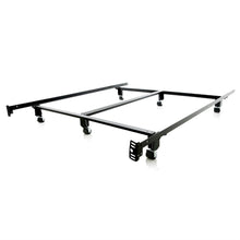 Load image into Gallery viewer, King size Heavy Duty Metal Bed Frame with Locking Rug Roller Casters Wheels