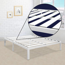 Load image into Gallery viewer, King Size Heavy Duty Metal Platform Bed Frame in White