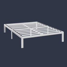 Load image into Gallery viewer, King Size Heavy Duty Metal Platform Bed Frame in White