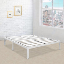 Load image into Gallery viewer, King Size Heavy Duty Metal Platform Bed Frame in White