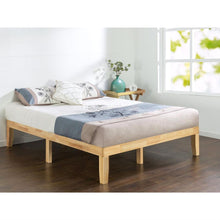 Load image into Gallery viewer, King size Solid Wood Platform Bed Frame in Natural Finish