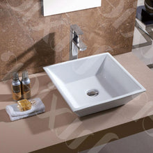 Load image into Gallery viewer, Contemporary White Ceramic Porcelain Vessel Bathroom Vanity Sink - 16 x 16-inch