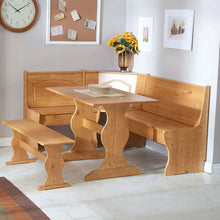 Load image into Gallery viewer, Reversible 3-Piece Corner Dining Set Light Honey Natural Wood Finish