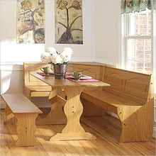 Load image into Gallery viewer, Reversible 3-Piece Corner Dining Set Light Honey Natural Wood Finish