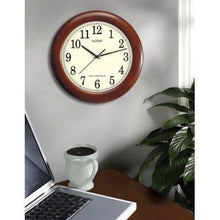 Load image into Gallery viewer, 12.5-inch Atomic Analog Wall Clock with Wood Finish Frame