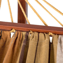 Load image into Gallery viewer, Stripped Cotton Canvas Hammock with Crescent Wood Frame Stand