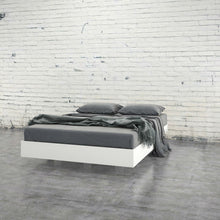 Load image into Gallery viewer, Modern Floating Style White Platform Bed Frame in Queen Size