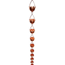 Load image into Gallery viewer, Lily Lotus Flower 100% Copper 8-Foot Rain Chain