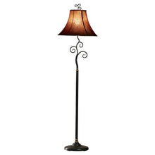 Load image into Gallery viewer, Contemporary 61-inch Tall Floor Lamp with Red and Gold Bell Shade