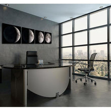 Load image into Gallery viewer, Moon Phases 4-Panel Modern Framed Canvas Print Wall Art