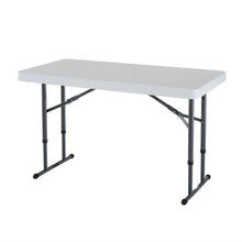Load image into Gallery viewer, Adjustable Height 4-Foot Commercial Folding Table with White HDPE Top