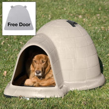 Load image into Gallery viewer, Large 43.8-inch Igloo Shape Weather Resistant Dog House in Tan