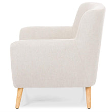 Load image into Gallery viewer, Light Grey Upholstered Tufted Armchair with Mid-Century Style Wood Legs
