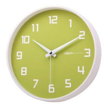 Load image into Gallery viewer, Silent Non-Ticking Wall Clock in Key Lime and White