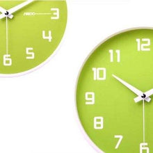 Load image into Gallery viewer, Silent Non-Ticking Wall Clock in Key Lime and White