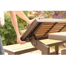 Load image into Gallery viewer, Metal and Wood Park Style Bench for Outdoor Patio Lawn Garden