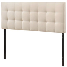 Load image into Gallery viewer, Queen size Ivory Fabric Padded Mid-Century Upholstered Headboard