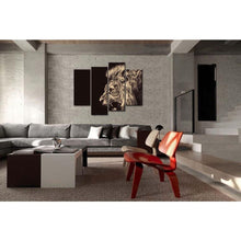 Load image into Gallery viewer, Roaring Lion Big Kitty 4-Panel Wall Art Picture Print on Canvas