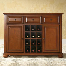 Load image into Gallery viewer, Cherry Wood Dining Room Storage Buffet Cabinet Sideboard with Wine Holder