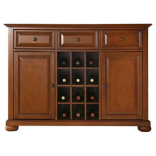 Load image into Gallery viewer, Cherry Wood Dining Room Storage Buffet Cabinet Sideboard with Wine Holder