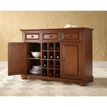 Load image into Gallery viewer, Cherry Wood Dining Room Storage Buffet Cabinet Sideboard with Wine Holder