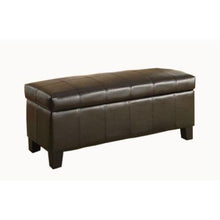 Load image into Gallery viewer, Dark Brown Faux Leather Upholstered Storage Bench