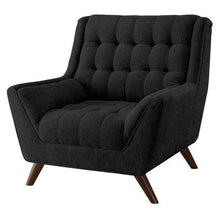 Load image into Gallery viewer, Modern Classic Mid-Century Style Black Upholstered Arm Chair