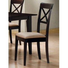 Load image into Gallery viewer, Set of 2 - Cappuccino Cross Back Dining Chair with Fabric Seat