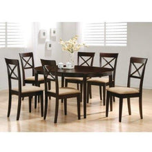 Load image into Gallery viewer, Set of 2 - Cappuccino Cross Back Dining Chair with Fabric Seat